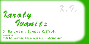 karoly ivanits business card